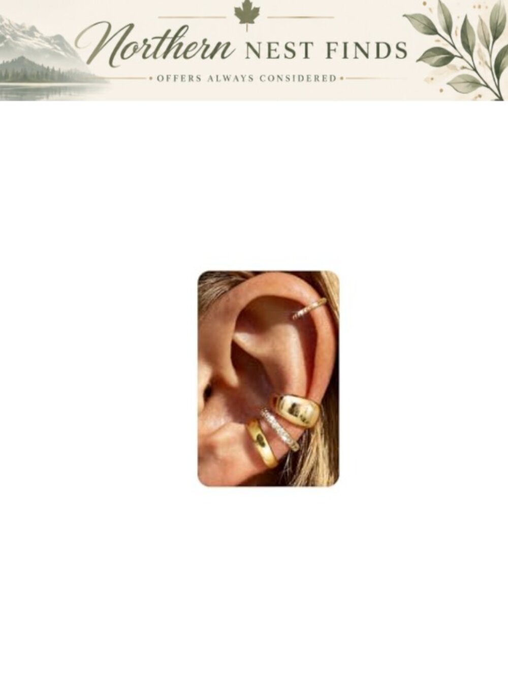 4 Pairs 14K Gold Plated Ear Cuff Earrings Non Piercing for Women